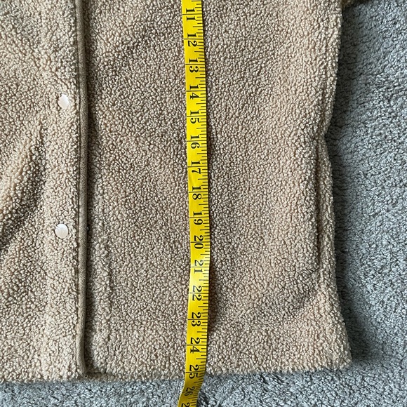 JOIE Fleece Sherpa Teddy Jacket Coat Cardigan Tan Size Medium - Picture 12 of 13